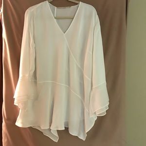 Soft Surroundings White V-Neck Blouse